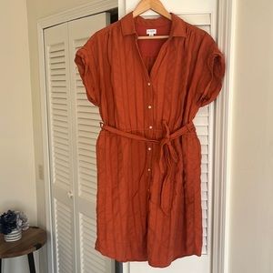 J.Crew burnt orange shirt dress